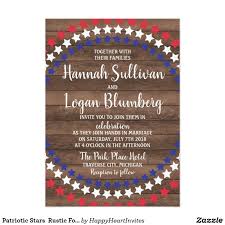 Patriotic Stars Rustic Fourth Of July Wedding Invitation Zazzle Com July Baby Shower Photo Wedding Invitations Patriotic Wedding