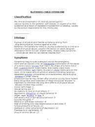 Battered Child Syndrome Child Abuse Attachment Theory