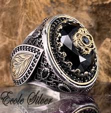 Black And Silver Mens Ring Sterling Silver Black Stone Ring925 Sterling Silver Men Etsy In 2020 Black Stone Ring Rings For Men Mens Black Ring