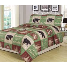 Find bedspreads in brilliant patters and dazzling colors that will make your room pop. Full Queen Size Log Cabin Bear Quilt Set Country Rustic Lodge Cottage Bedspread Coverlet Walmart Com Walmart Com