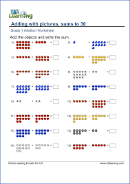 Single digit addition worksheets pdf. First Grade Math Worksheets K5 Learning