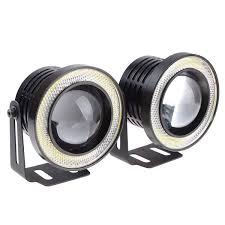 Rigid sae compliant fog lights allow rigid. Pivalo Pv35fp2 3 5 10w Led Fog Light Flood Beam Universal Projector Lamp With White Halo Angel Eye Rings Daytime Running Lamps For Cars 2 Pieces White Amazon In Car Motorbike