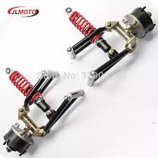 1set Suspension Swing Arm Upper Lower A Arm Steering Knuckle Spindle With Drum Brake Wheel Hub Fit For Buggy Atv Bike Kart Par Kart Parts Go Kart Go Kart Parts