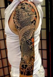 Black And White Koi Fish Tattoo Sleeve Black Koi Copy By Atlastattoo Via Flickr Dan Gilsdorf Arm Koi Fish Tattoo Koi Fish Tattoo Black And White Tattoo Black Koi Tattoo Tattoos Sleeve Tattoos