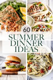 Salad, chicken, and a tasty chocolate dessert are on the menu. 60 Summer Dinner Ideas Ahead Of Thyme