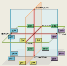 3d Diagram Of 16 Dominant Attitude And Function Combinations Extraversion Introversion Feelings