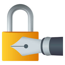 A cartoon image of an unlocked padlock. Emoji Open Padlock With A Pen Unlocked Wprock