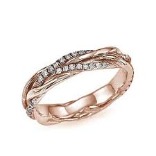 Rose gold twisted wedding band. Rose Gold Twisted Vines 0 22ct Diamond Wedding Ring Shiree Odiz
