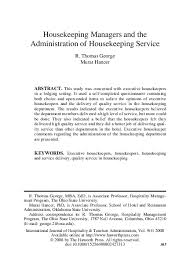 You can read all your books for as long as a month for free and will get the latest books notifications. Pdf Housekeeping Managers And The Administration Of Housekeeping Service Murat Hancer Academia Edu