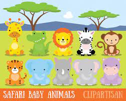 Safari Baby Animals Clipart Jungle Animals Clipart Zoo Animals Clipart Safari Baby Animals Animal Clipart Baby Wild Animals