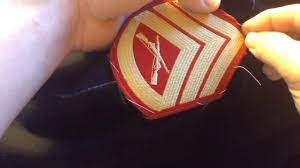 How To Sew Chevrons On A Uniform Marine Corps Dress Blue Patches Marine Corps Dress Blues Sewing Marines Dress Blues