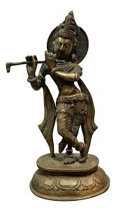 Later, radha decides to praise vidyalakshmi so that krishna is freed from vidyalakshmi's wrath. Vintage India Brass Hindu Krishna Playing Flute Statue Chairish