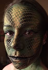 Recreation Of Glam Gore S Snake Skin Tutorial Animal Makeup Snake Face Paint Halloween Costumes Makeup