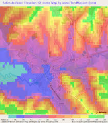 Elevation Of Salies De Bearn France Elevation Map Topography Contour