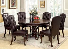 Bellagio Rt Table Cm3319rt Furniture Of America Family Size Dining Round Dining Room Sets Round Dining Room Round Pedestal Dining Table