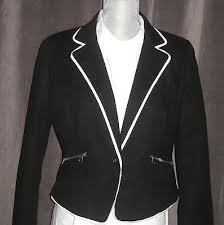 Black And White Suit Jacket Womens Worthington Petite Black Suit Jacket Blazer White Trim Pet Large Nwt Msrp 60 Black Suit Jacket Blazer White Blazer