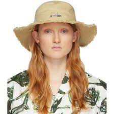 Jacquemus Beige Le Bob Artichaut Bucket Hat Ssense Jacquemus Bucket Hat Minimalist Fashion Casual