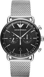Entdecken sie den neuen emporio armani uhrenkatalog in unserem online uhren shop. Emporio Armani Herren Chronograph Quarz Uhr Mit Edelstahl Armband Ar11104 Amazon De Uhren
