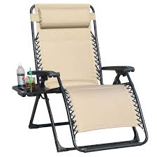 Goldsun Oversize Padded Zero Gravity Patio Lounge Chair Adjustable Recliner With Side Table Support 350lbsbeige Patio Lounge Chairs Patio Lounge Patio Chairs