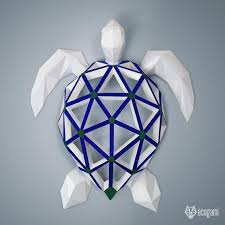 Each handcrafted sea turtle sculpture is made with cut and bent sheet metal to create the 3d relief and painted with enamel auto paint. Sea Turtle Papercraft Sculpture Printable 3d Puzzle Papercraft Pdf Template To Make Your Marine Life Decor In 2021 Turtle Wall Art Turtle Decor Turtle Sculpture