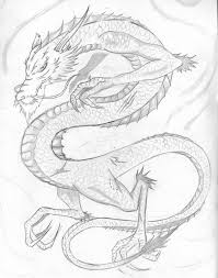 Japanese Dragon 01 Japanese Dragon Sketch Dragon Sketch Dragon Drawing Japanese Dragon Make small lines forming dragon fins which are being spread out on its body especially on its mouth. pinterest