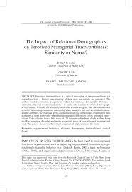 We did not find results for: Pdf The Impact Of Relational Demographics On Perceived Managerial Trustworthiness Similarity Or Norms