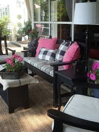 Black And White Deck Decor The Polohouse Summertime Porch Furniture Front Porch Decorating Porch Decorating
