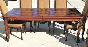 Henredon French Provincial Mahogany Parquet Burl Wood Dining Table Only W 1 Leaf Ebay In 2020 Wood Dining Table Burled Wood Dining Table