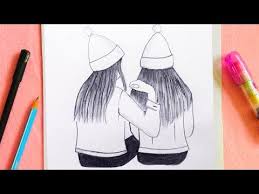 Bff Drawings Friendship Day Special Drawing Best Friends Drawing Easy Step By Step Drawing Youtube Drawings Of Friends Bff Drawings Easy Drawings