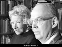 Mary Hemingway, widow of author Ernest Hemingway, is pictured with  publisher Charles Scribner IV, head of Scribner's Sons publishers, when  Mrs. Hemingway announced the publication of her husband's novel, April 28,  1970. (AP Photo/Anthony ...