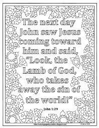 Lent Day 31 Print And Color Page With John 1 29 Scripture Bible Verse Coloring Page Free Prints Bible Verse Coloring