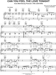 Can You Feel The Love Tonight Elton John Piano Sheet Music Elton John Can You Feel The Love Tonight Sheet Music In Bb Major Transposable Download Print Sheet Music Piano Sheet Music Digital Sheet Music