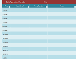 By providing you boxes for your tasks to be listed down, these electronic calendars are fun to use. Daily Appointment Calendar