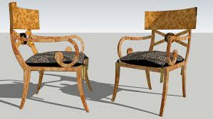 Κλισμός), an elegant greek chair with curved legs. Swedish Klismos Chair Ii Circa 1790 3d Warehouse