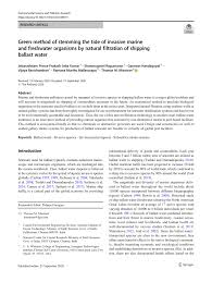 Copyright savesave ump 2020 for later. Pdf Green Method Of Stemming The Tide Of Invasive Marine And Freshwater Organisms By Natural Filtration Of Shipping Ballast Water