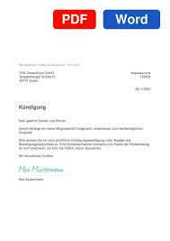 Rung ein ärztliches attest beigefügt wird. Fitx Kundigung Kostenlose Muster Vorlage Pdf Word