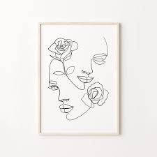 Woman Face With Rose Printable Line Art Face Line Art Etsy In 2021 Line Art Drawings Line Art Abstract Drawings
