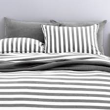 Bettwaren Shop Melange Streifen Bettw Sche Grau Weiss Kissenbezug Einzeln 40x80 Cm Amazon De Kuche Haushalt Gestreifte Bettwasche Bettwasche Bett