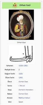 Osmanlı i̇mparatorluğu'nun ikinci padişahı orhan gazi veya orhan bey, 1326 ile 1359 yılları arasında beylik sık sık halkın arasına karıştığı, ve dertlerini dinlediği söylenir.peki, orhan gazi kimdir, eşi. Orhan Gazi Osmanli Imparatorlugu Wiki Fandom
