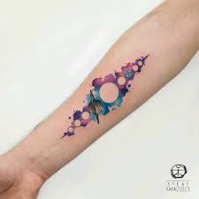 Clairelou By Koraykaragozler Watercolor Planets Galaxy Watercolortattoo Space Stars Tattoodo Planet Tattoos Colour Tattoo For Women Molecule Tattoo