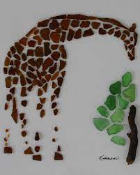 Check spelling or type a new query. Giraffe Feeding On Bush Created From Authentic Beach Glass Sea Glass Art Projects Beach Glass Crafts Sea Glass Diy