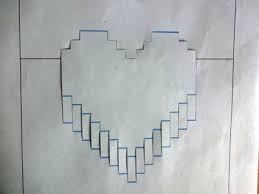 Poke holes at the center of the x using a needle or sharp object. 5 Minute Pop Up Pixelelated Heart Card 4 Steps Instructables