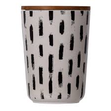 Black And White Striped Kitchen Canisters D4x6 Melamine Canister Black And White Canisters Black White Kitchen Canisters