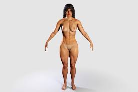 Naked Bodybuilder Muscular Woman Rigged model - TurboSquid 1783712