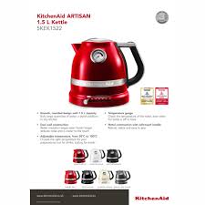 Kitchenaid artisan kettle onyx black. Kitchenaid 5kek1522bob 1 5l Artisan Kettle Onyx Black