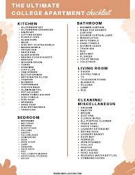 The Ultimate College Apartment Checklist Amyl Jaylen Apartment Checklist College Bedroom Apartment College Apartment Checklist