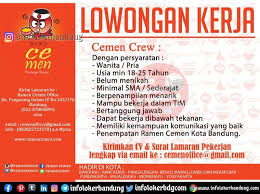 Loker sma/smk lowongan kerja terbaru pt paragon technology and inovation mei 2021. Lowongan Kerja Ramen Cemen Bandung Februari 2021 Info Loker Bandung 2021