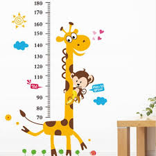 Giraffe Monkey Growth Chart Wall Decal Growth Chart Wall