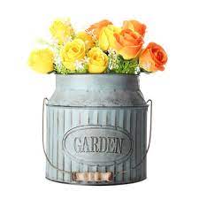 It allows the green of the flower to contrast beautifully for those who want a simple way to bring chic and shabby to their centerpiece, all you need is a pure white vase. Garden Milk Churn Vase Vintage Shabby Chic Flower Pot Planter Table Decoration Sale Banggood Com