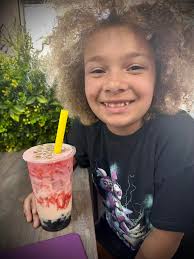 Having some boba at ICE SPOT -Rolled ice cream and boba teas